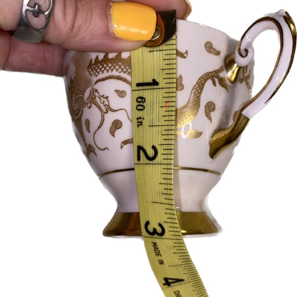 Vintage Bone china English Tea Cup Gold Dragons Pale Pink Tuscan - Picture 9 of 11